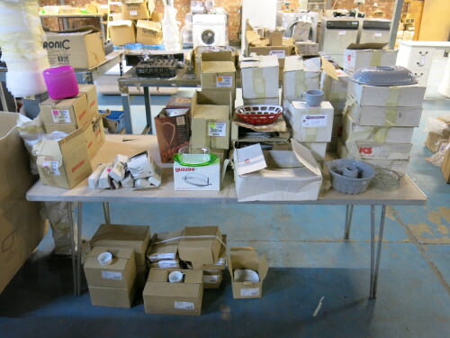 Quantity of Approx 50 Boxes with Assorted Guzzini, ICS & Pillivyt Crockery & Kitchen Accessories.