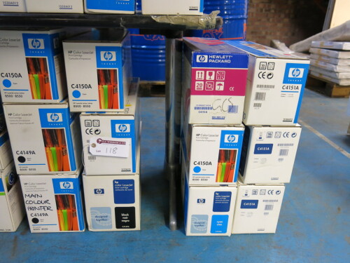 12 x HP Printer Cartridges for 8500 / 8550 to Include: 3 x Black (C4149A), 3 x Cyan (C4150A), 1 x Yellow (C4152A) & 3 x Magenta (C4151A).