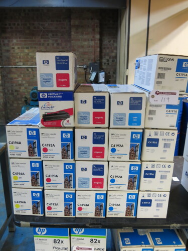 21 x HP Printer Cartridges for 4500 / 4550 to Include: 3 x Yellow (C4194A), 9 x Magenta (C4193A), 4 x Cyan (C4192A) & 5 x Black (C4191A).