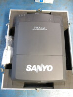 Sanyo Pro Xtra Multiverse Projector, Model PLC-XF46E, S/N G6401117. Comes in Mobile Flight Case with Remote, Power Cable& Manual.