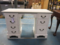 7 Draw White Painted Wooden Dressing Table. Size H79 x W122 x D52cm.