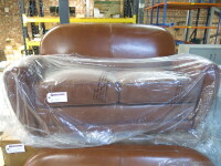 Made Jazz Cub 2 Seater Cognac Faux Leather Sofa (Requires Feet Assembly).