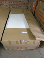 New Pavilion Day Bed with White Faux Leather Mattress on Chrome Frame. Size H42cm x W185cm x D85cm.