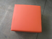 2 x Boxed/New Orange Faux Leather Square Childrens Break Out Stool, 60cm.