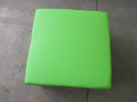 2 x Boxed/New Lime Faux Leather Square Childrens Break Out Stool, 60cm.