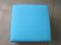 2 x Boxed/New Aqua Faux Leather Square Childrens Break Out Stool, 60cm.