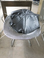 4 x Metal Wire Chairs with 4 x Black Back Seat Cover.
