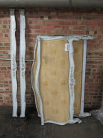 French Style Double Bed Surround Frame, Size H102cm x W150cm x D195cm . NOTE: Fabric requires cleaning.