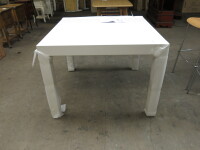 Made Bramante Square Extending Dining Table in White High Gloss. Size H76cm x W103cm x D103cm. Extends to cm