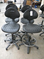 4 x Height Adjustable 3 Lever Draughtsman Chair with Moulded Plastic Seat.