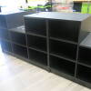 2 Till Counter System Shop Check Out with Confectionary Shelving to Front & Open Storage & Shelving to Rear in Matt Black with Lime Green. Size 300cm (L) x 100cm (H) x 60cm (D). - 3