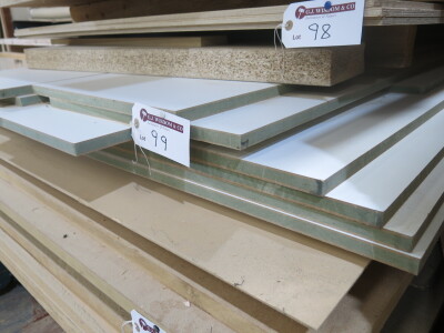 4 x Sheets of MDF with White formica Top & Bottom, Size L3050mm x W1220mm x D20mm.