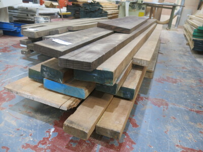 Pallet Containing 16 Lengths of Assorted Hardwoods. All in Excess of 3M-4.5M Long in Assorted Widths & Thicknesses.