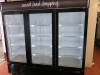 Interlevin LGC7500 Triple Door LED Illuminated Showcase Refrigerated Display Unit. S/N LGC750000317101200180003. Capacity 2050 Litres. Manufactured October 2017, (appears in near new condition). Original Cost £2700