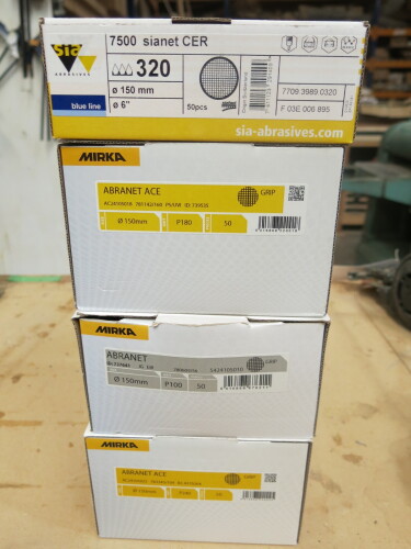 4 Boxes of Orbital Sanding Discs, 150mm.