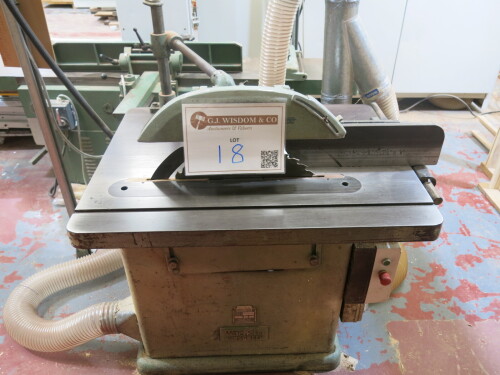 Wadkin Bursgreen 24.BSW Table/Rip Saw, Serial Number 67299, Fitted Moeller Brake System.