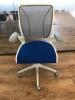 4 x Humanscale Blue, White & Grey Office Swivel Chairs. - 3