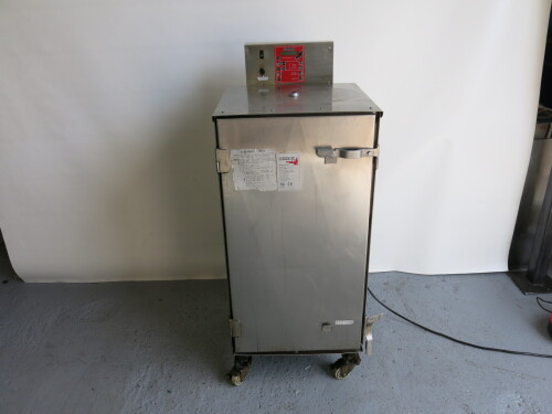 Cookshack Inc Smart Smoker Commercial Smoker Oven, Model SM160, S/N 6136, DOM 2/13 with 5 Shelves. On Castors & 230v Single Phase. Size H126cm x W52cm x D60cm.