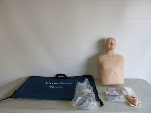 Laerdal Little Annie in Carry Case. Comes with Marshall Visionary Single Patient Use Manual Resuscitator.