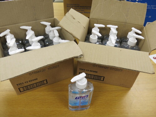 2 x Boxes of 12 x 300ml Bottles of Purell Advanced Hygienic Hand Rub.