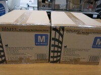 2 x Boxes of 20 x 100pcs Medium Bimel Nitrile Examination Gloves.