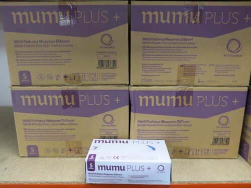 4 x Boxes of 20 x 100pcs Small Mumu Plus+ Nitrile Powder Free Examination Gloves.