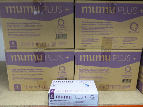 4 x Boxes of 20 x 100pcs Small Mumu Plus+ Nitrile Powder Free Examination Gloves.