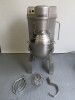 Hobart Commercial Floor Standing Mixer with Timer, Guard with Splash Shield, Bowl, Beater, Whip & Hook. Size H135cm x W60cm x D70cm. NOTE: mixer works but on/off switch requires replacement & housing needs to come off to work.