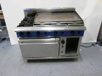 Blue Seal Heavy Duty Gas Range with Drop Down Oven Door & Griddle Burner System. Size H110cm x W120cm x D82cm.