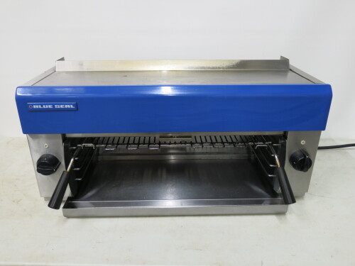 Blue Seal Electric Salamander Grill, Model E91B, S/N 751160. NOTE: side casing damaged (As Viewed/Pictured).