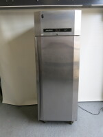 Precision Stainless Steel Single Door Upright Gastronorm Fridge, Model MPT601SS. Size H198cm x W70cm x D82cm.