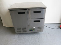 Polar Single Door/2 Drawer Counter Fridge, Model U637. Size H85cm x W90cm xD70cm.