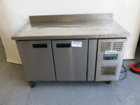 Polar Counter 2 Door Freezer with Upstand, Model DL916 , Size H85cm x W136cm x D70cm