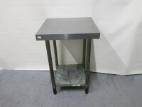 Square Stainless Steel Prep Table, Size H87cm x W60cm x D60cm.