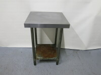 Square Stainless Steel Prep Table, Size H89cm x W60cm x D60cm.