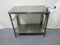 Stainless Steel Prep Table with Shelf Under & Vogue Can Opener, Size H90cm x W100cm x D60cm.