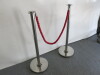 2 x VIP Metal Barrier Posts with Rope. - 2