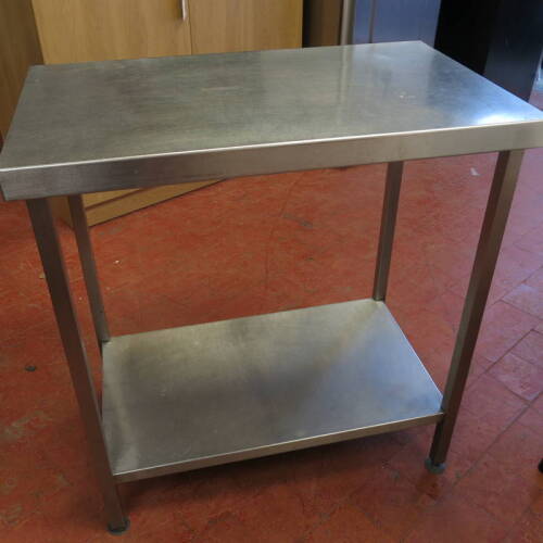 Stainless Steel Prep Table with Shelf Under, Size H89cm x W85cm x D51cm