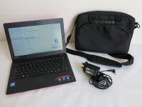 Lenovo 11.5" Ideapad, Model 110s. Running Windows 10 Home, Intel Celeron N3160 CPU @ 1.60Ghz, 2.00GB RAM, 29 GB HDD. Comes with Power Supply & Targus Laptop Bag.