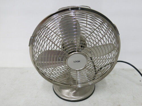 Logik 10" Table Fan in Gun Metal Grey, Model L10DFSS15.