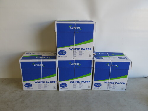 4 x Boxes of 5 Reams of Lyreco 500 Sheets White Paper 90g.