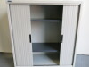 Silverline 2 Door 2 Shelf Tambour Metal Cupboard. Size H133 x W121 x D51cm. - 3