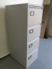 Light Grey 4 Drawer Metal Filing Cabinet with Key. Size H123 x W47 x D63cm. - 2