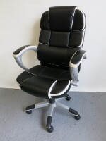 Black & White Faux Leather Executive Office Chair.