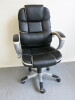 Black & White Faux Leather Executive Office Chair. - 3