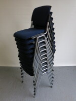 10 x Torasen T5C, Costa Extreme Fabric Stacking Chairs on Chrome Base.