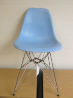 Eames Style DSW Eiffel Chair in Pale Blue on Chrome Base.