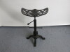 Cast Metal Stool with Tractor Style Seat with Adjustable Height & Foot Rest. - 6