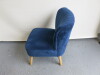 3 x Reception Chairs Upholstered in Blue Crushed Velvet with Light Wood Feet. H80cm. - 4