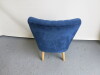 3 x Reception Chairs Upholstered in Blue Crushed Velvet with Light Wood Feet. H80cm. - 5